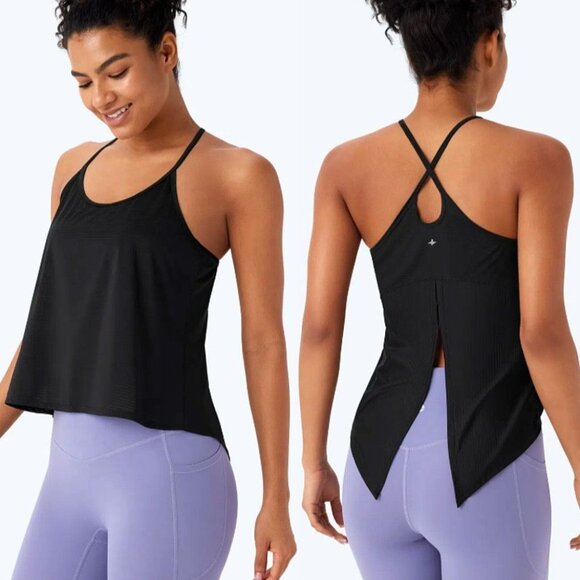 HALARA Tops - Halara Athleisure Black Hem Quick Dry Activewear Yoga Cami Top Size Small, NWT